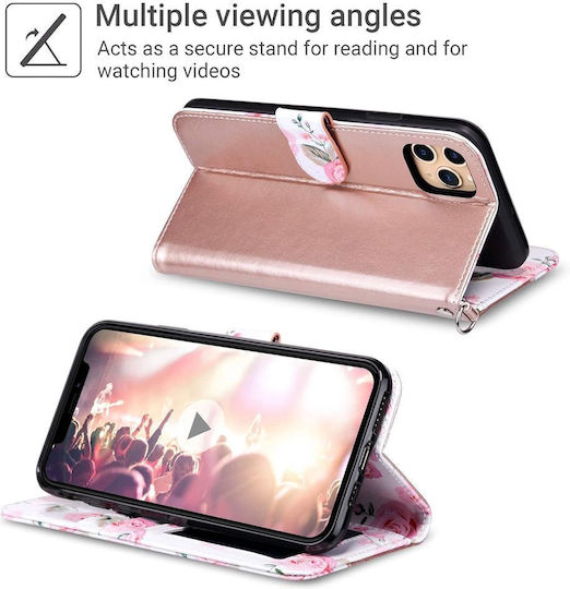 Wallet Piele artificială / Piele / Silicon Rose Gold (iPhone 13 Pro Max)