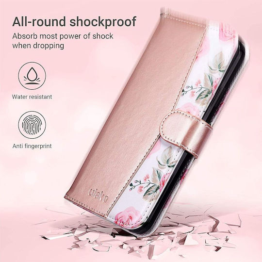 Wallet Piele artificială / Piele / Silicon Rose Gold (iPhone 13 Pro Max)