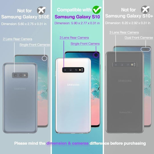 Wallet Δερματίνης / Δερμάτινο / Σιλικόνης Ροζ Χρυσό (Galaxy S10)