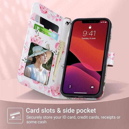 Wallet Δερματίνης / Δερμάτινο / Σιλικόνης Ροζ Χρυσό (iPhone 13)