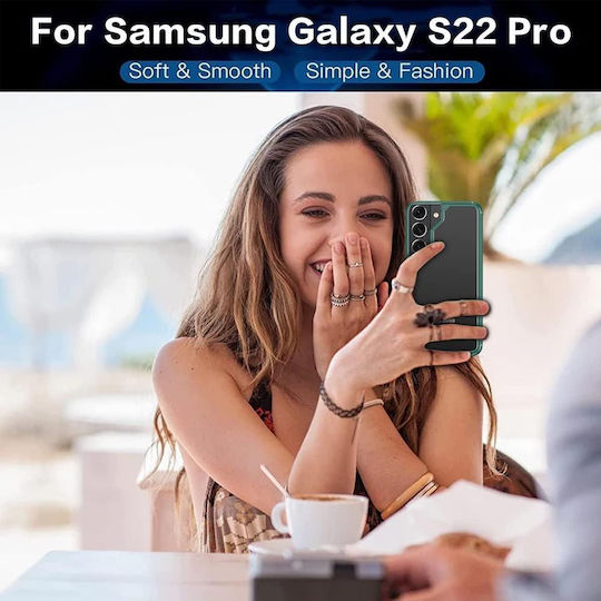 Jup 7828321 8865-31 Калъф + Протектори Комплект Samsung Galaxy S22 Plus 360 Градусова Защита 6 В 1 TPU Тъмнозелен
