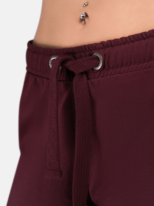Carloway Γυναικείο Πετσετέ Σορτς Oxblood/white