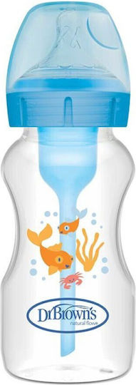 Dr. Brown's Plastic Baby Bottle Options Anti-Colic with Silicone Nipple for 0+, 0+ m, months Blue 270ml