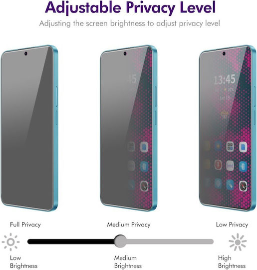 Enkay Privacy Full Face Tempered Glass Μαύρο (Moto G14 / G54 / G54 Power)