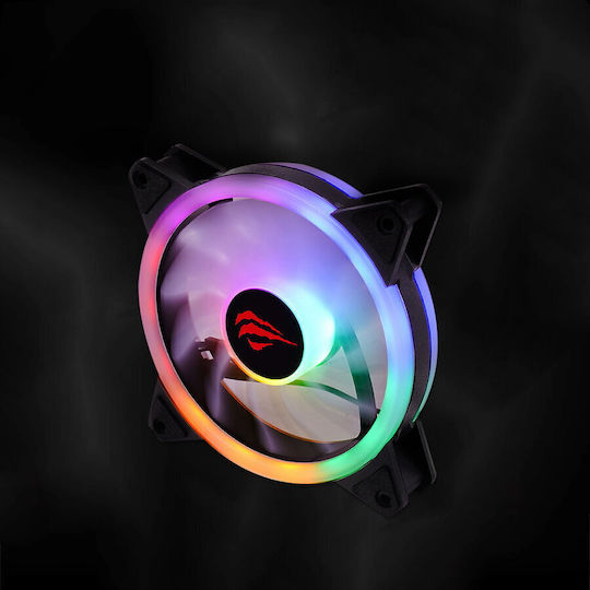 Havit F2089 Case Fan 120mm 1200rpm 28.8cfm with RGB Lighting and 4-Pin Molex Connection