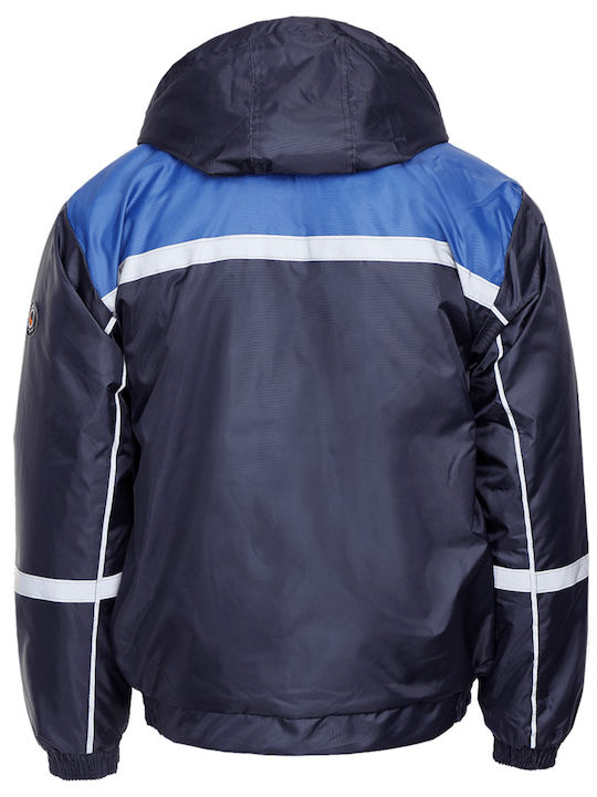 Stenso Collins Work Jacket Reflective Cold with Detachable Hood Blue