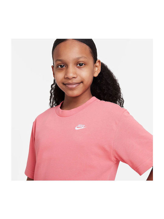 Sportswear Children's Dress Short Sleeve Coral