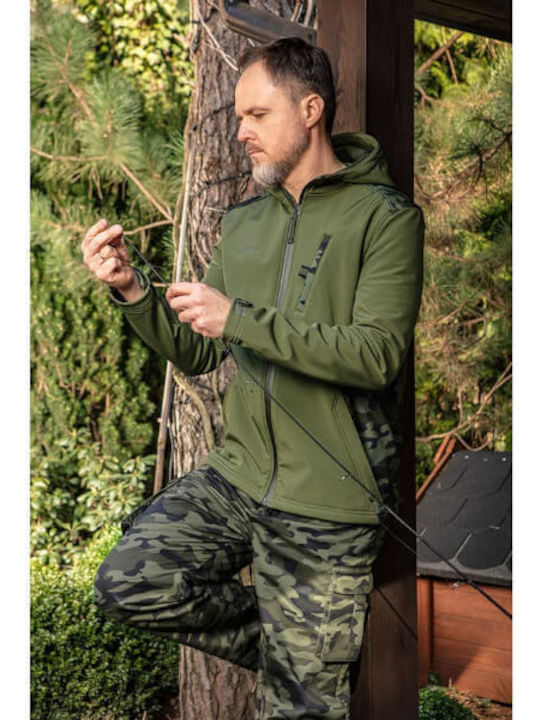 Neo Tools Work Fleece Jacket Softshell with Hood Khaki