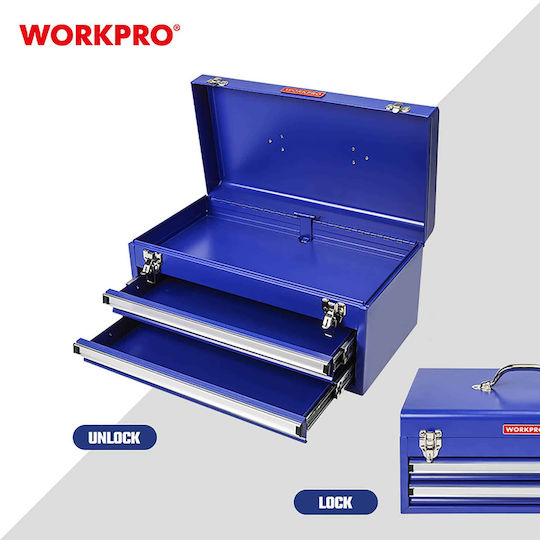 WorkPro Metallic Tool Carrier with Toolbox W46xD24xH22cm