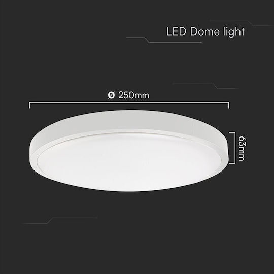 V-TAC Deckenleuchte Badezimmer 25cm Weiß mit Integrierter LED