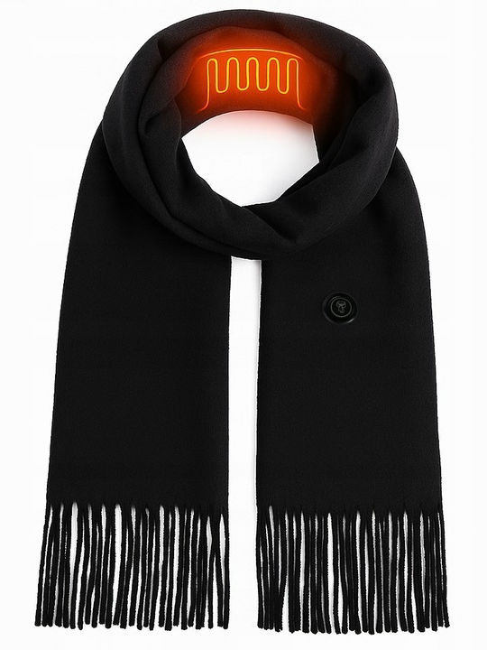 Fular din lână pentru femei Fleece Negru