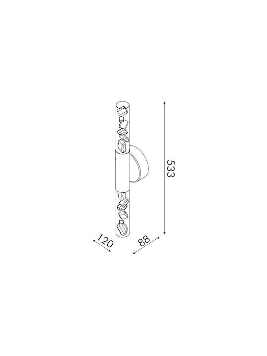 Aca Φωτιστικό Τοίχου LED Μπρούτζινο 12x8.8x53.3εκ. Aca Φωτιστικό Τοίχου LED Μπρούτζινο 12x8.8x53.3εκ.