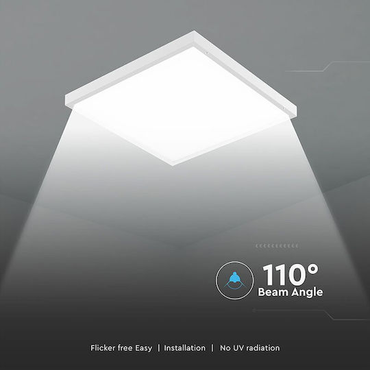 V-TAC Квадрат Вграден LED Панел 36W с Студено бяло Светлина 6500К 60x60см.