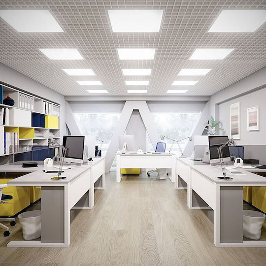 V-TAC Квадрат Вграден LED Панел 36W с Студено бяло Светлина 6500К 60x60см.