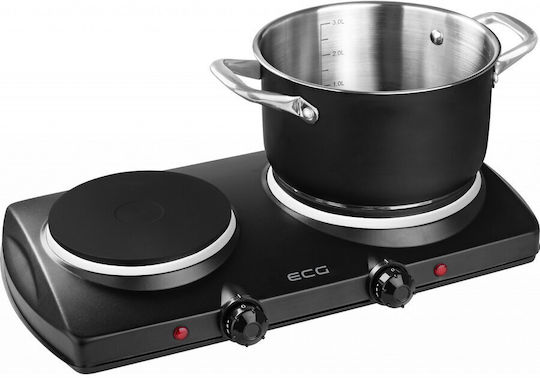 ECG Countertop Burner Emaille Double Schwarz
