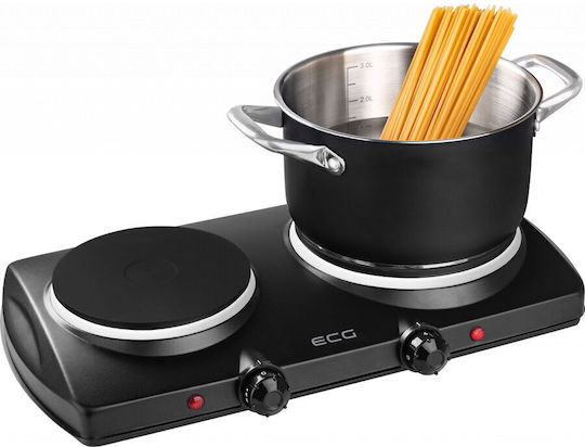 ECG Countertop Burner Emaille Double Schwarz