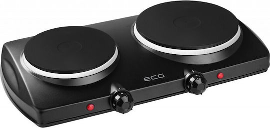 ECG Countertop Burner Emaille Double Schwarz