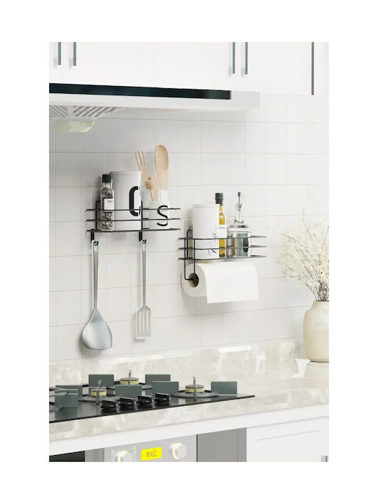 SteweHome Wall Wooden Shelf 30x10cm 2 Pieces Black