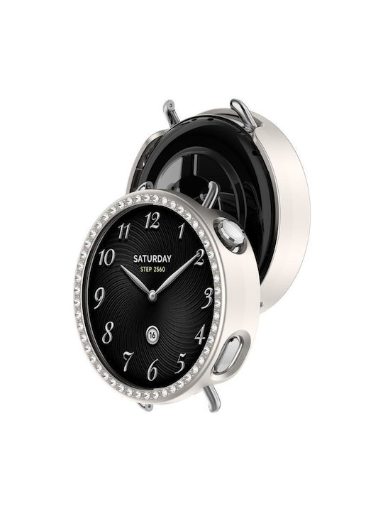 Протективен Калъф Капак Единичен Ред Диаманти Xiaomi Watch S4 41mm Матиран Starlight
