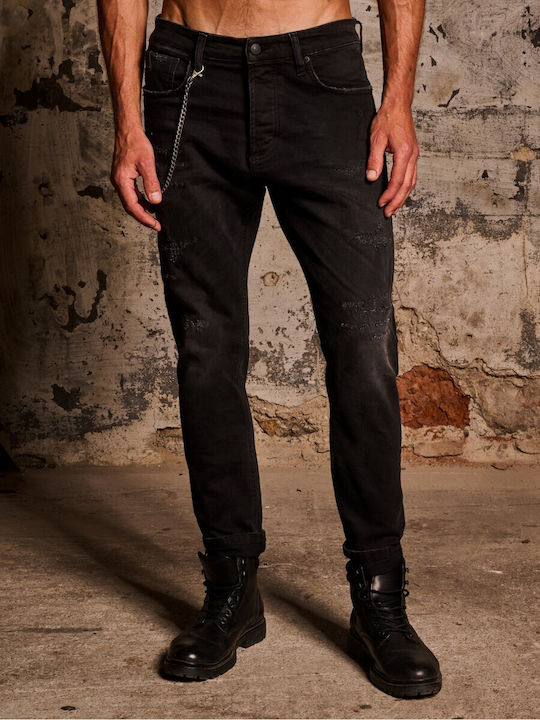 Nollan Herren Jeanshose mit Slim Passform Schwarz