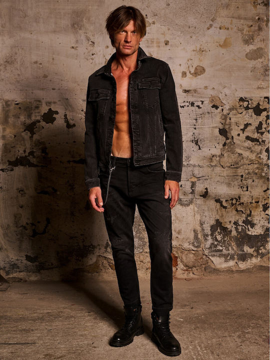 Nollan Herren Jeanshose mit Slim Passform Schwarz
