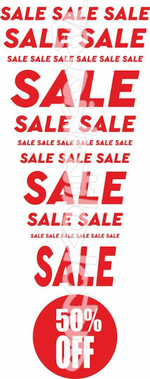 Αυτοκόλλητο Εκπτώσεων - Sales 50 - 120cm X 50cm