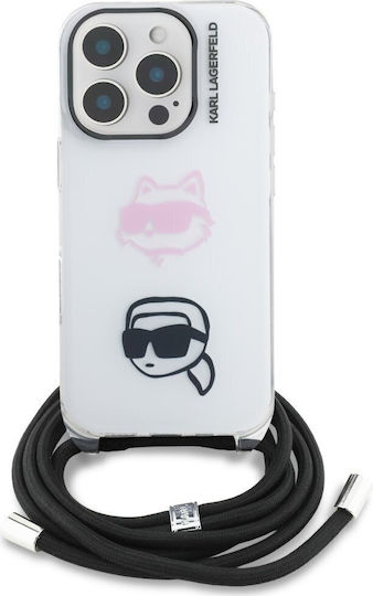 Karl Lagerfeld Iml Umschlag Rückseite Silikon / Kunststoff mit Band Weiß (iPhone 17 Pro / iPhone 16 Pro)