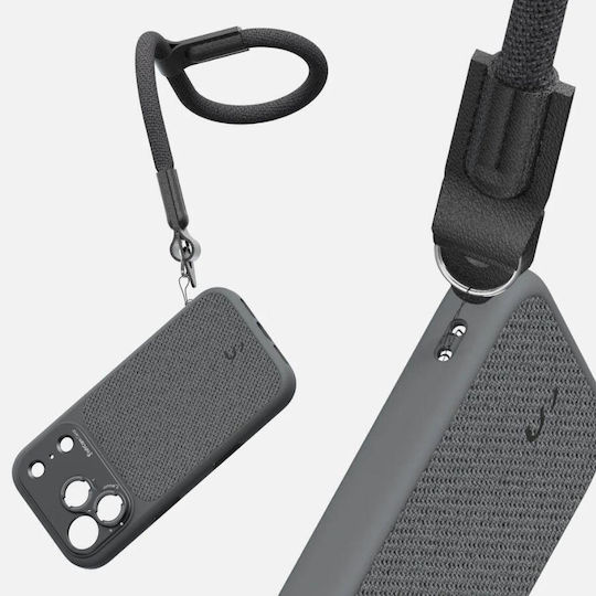 Shiftcam Umschlag Rückseite Stoff 2mm mit Band Gray (Galaxy M12)