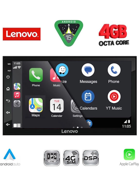 Lenovo Car Audio System 2004-2008 (Bluetooth/USB/WiFi/GPS/Apple CarPlay/Android Auto) with 7" Touch Screen