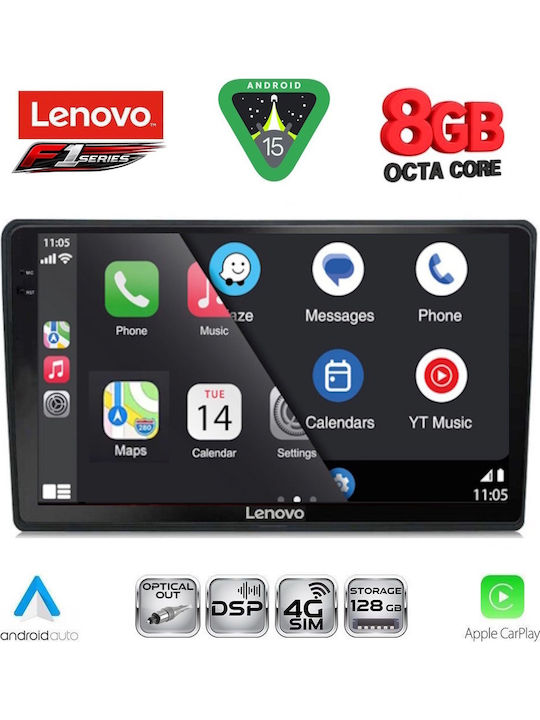 Lenovo Car Audio System for Audi A4 2002-2008 (Bluetooth/USB/WiFi/GPS/Apple-Carplay/Android-Auto) with Touch Screen 9"