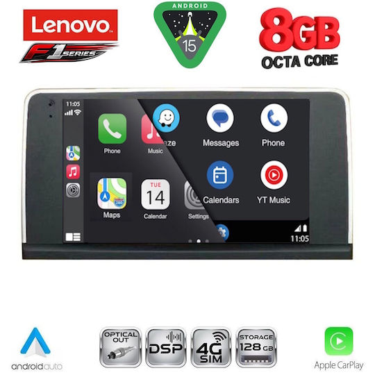 Lenovo Car Audio System for BMW X5 (E70) / X6 (E71) 2009-2013 (Bluetooth/USB/WiFi/GPS/Apple-Carplay/Android-Auto) with Touch Screen 9"