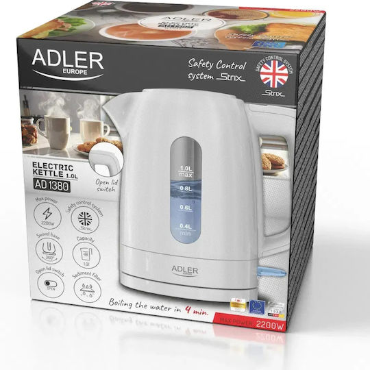 Adler Βραστήρας 1lt 1850W Λευκός