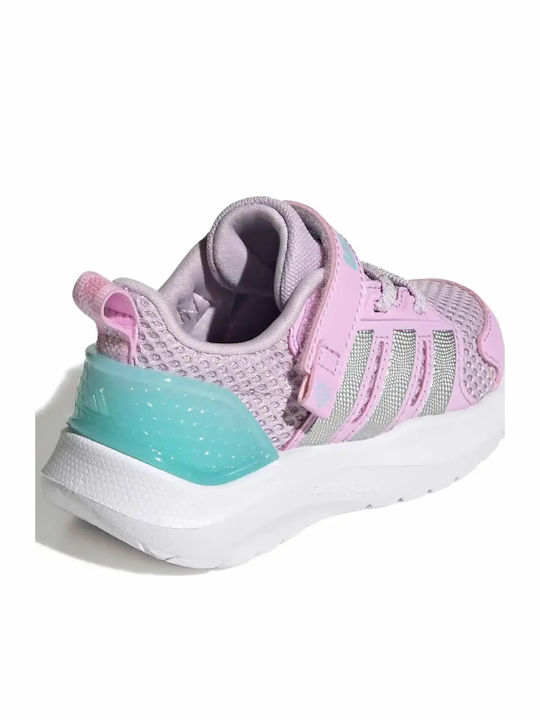 Kids Sports Running Shoes with Hoop & Loop Closure Pink