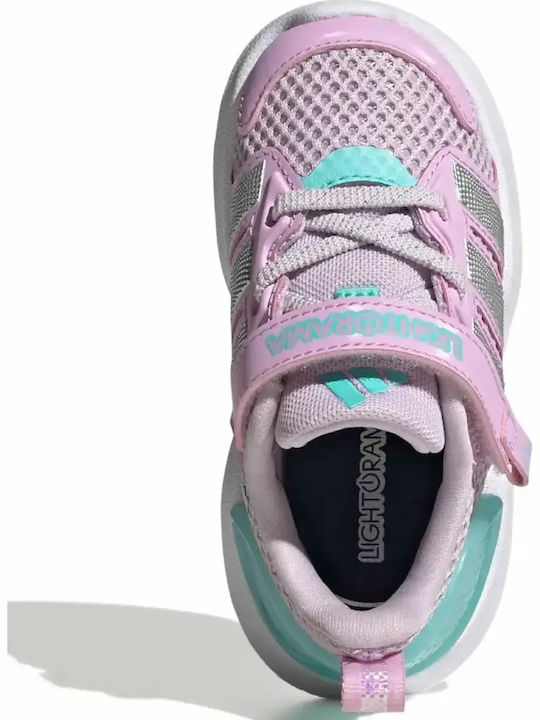 Kids Sports Running Shoes with Hoop & Loop Closure Pink