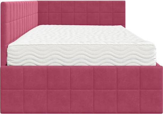 Einzelbett Mit Samt Grün Samt Rot Mit Lattenrost & Matratze 100x200cm