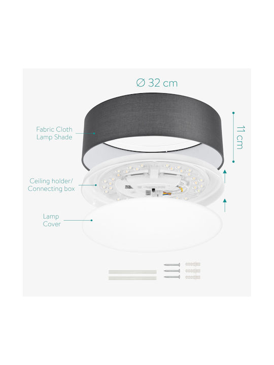 Navaris Deckenleuchte Gray mit Integrierter LED und Fernbedienung