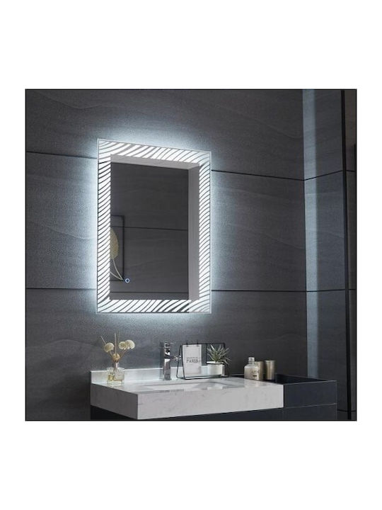 Gloria Grilia Oglindă de Baie Dreptunghiulară Lumini LED Atingere 60x80cm