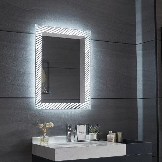 Gloria Grilia Ορθογώνιος Καθρέπτης Μπάνιου Led Αφής 60x80cm