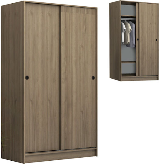 Doppeltür Kleiderschrank Schieben Misra Walnut 94x52x182cm