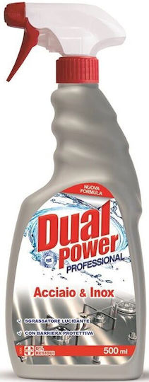 Dual Power Acciaio Profesional Spray de Curățare pentru Suprafețe din Inox 1x500ml