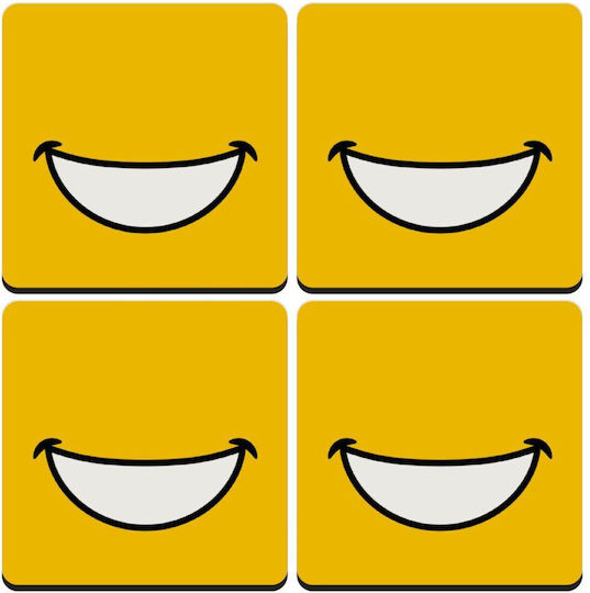 Koupakoupa Wooden Yellow Coasters 4pcs