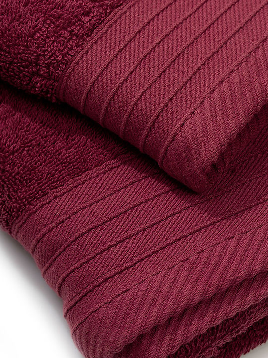 Dimcol Prosop de mână Pene 40x60cm. Bordeaux Greutate 500gr/m²