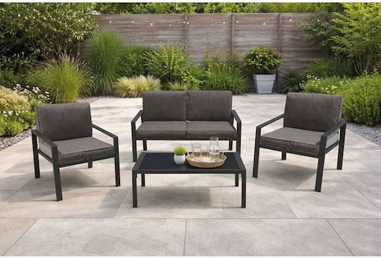 Garten- und Outdoor-Möbelsets Rivian 4 Stück Anthrazit mit Kissen