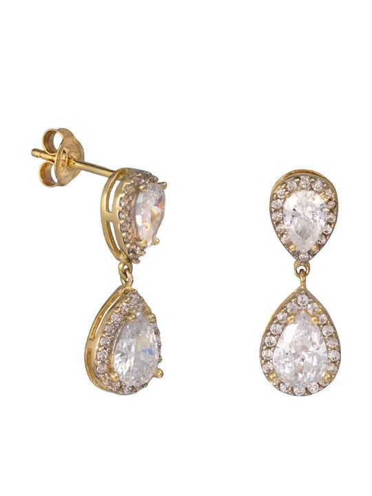 Earrings made of Gold 14K with Stones