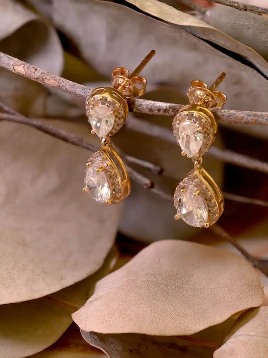Earrings made of Gold 14K with Stones