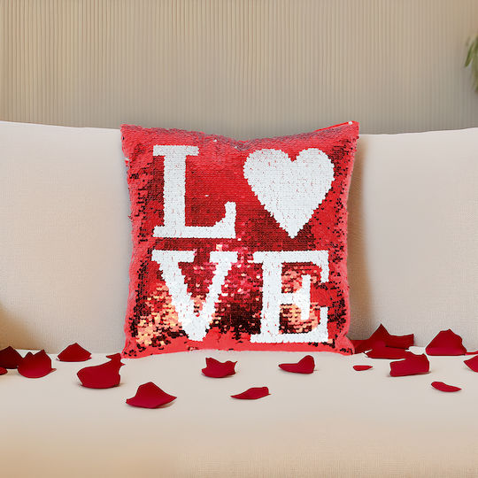 Δωρόσημο Μαξιλάρι Love Κόκκινο 30x30εκ.