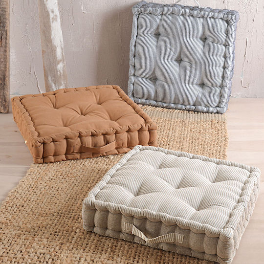 Rythmos Floor Pillow Kathy From 100% Cotton Gray 50x50cm