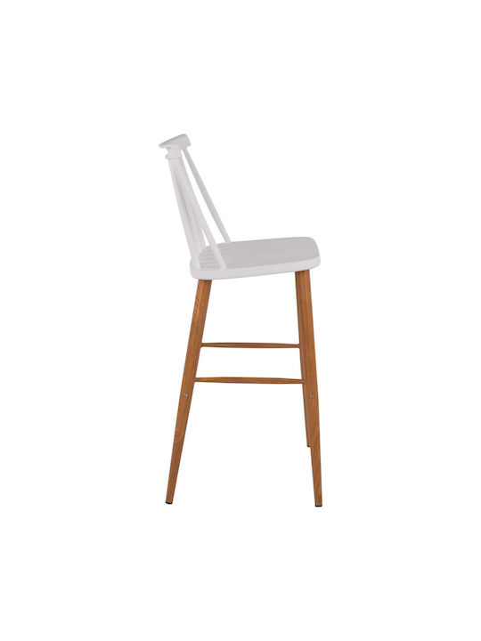 Stool Bar made of Polypropylene Vanessa White Color 2pcs 43x49x107cm