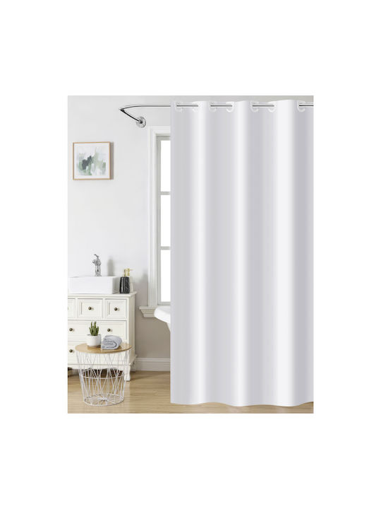 Nima Κουρτίνα Μπάνιου Υφασμάτινη 180x200cm White