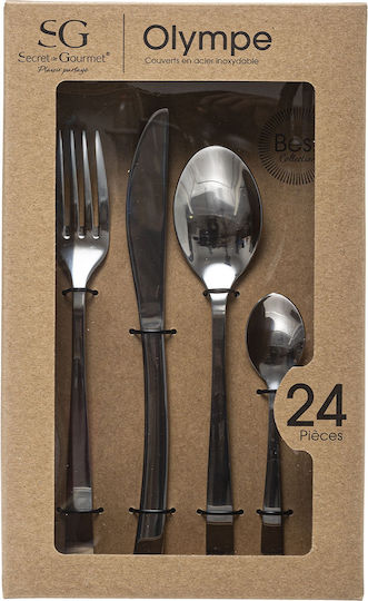 Secret de Gourmet Set de Tacâmuri din Oțel Inoxidabil 18/10 Argintiu 24 Bucăți
